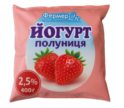 Йогурт питний "Полуниця" 1,5% жиру 400г ТМ ФермерОк